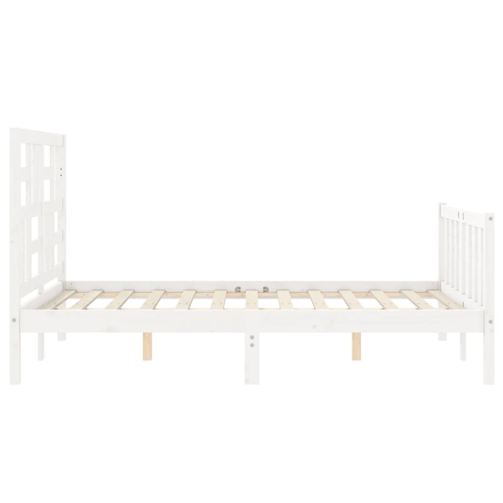 Bed Frame without Mattress White 140x190 cm Solid Wood Pine
