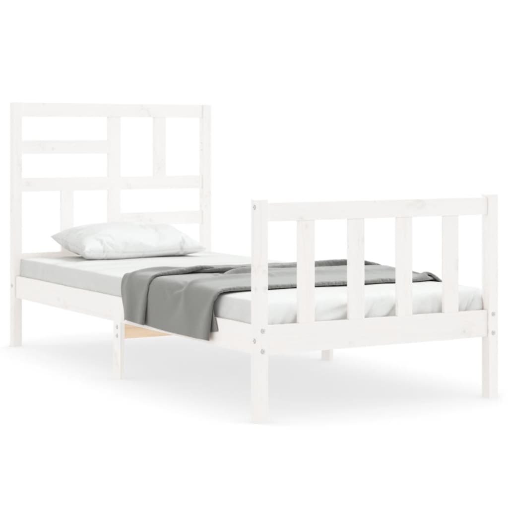 Bed Frame without Mattress White 90x200 cm Solid Wood Pine