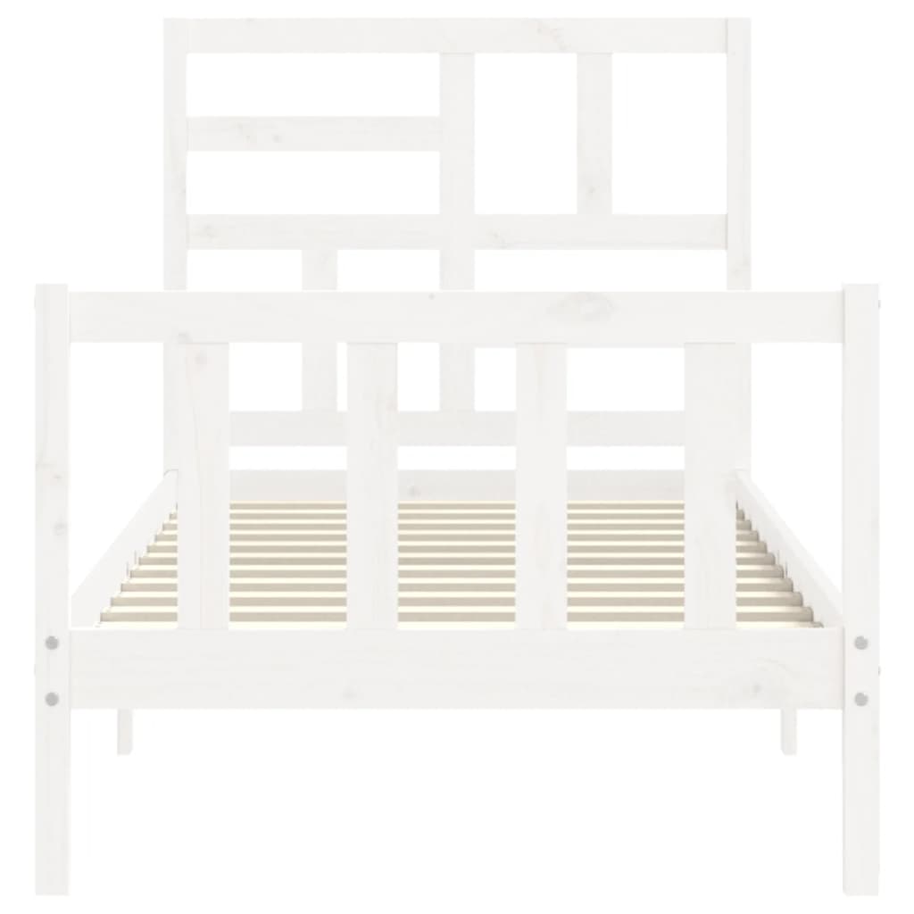 Bed Frame without Mattress White 90x200 cm Solid Wood Pine
