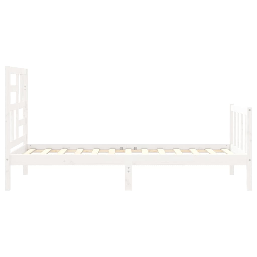 Bed Frame without Mattress White 90x200 cm Solid Wood Pine