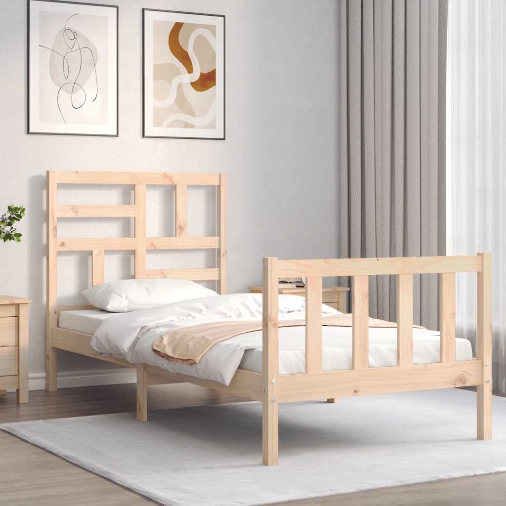 Bed Frame without Mattress 100x200 cm Solid Wood Pine