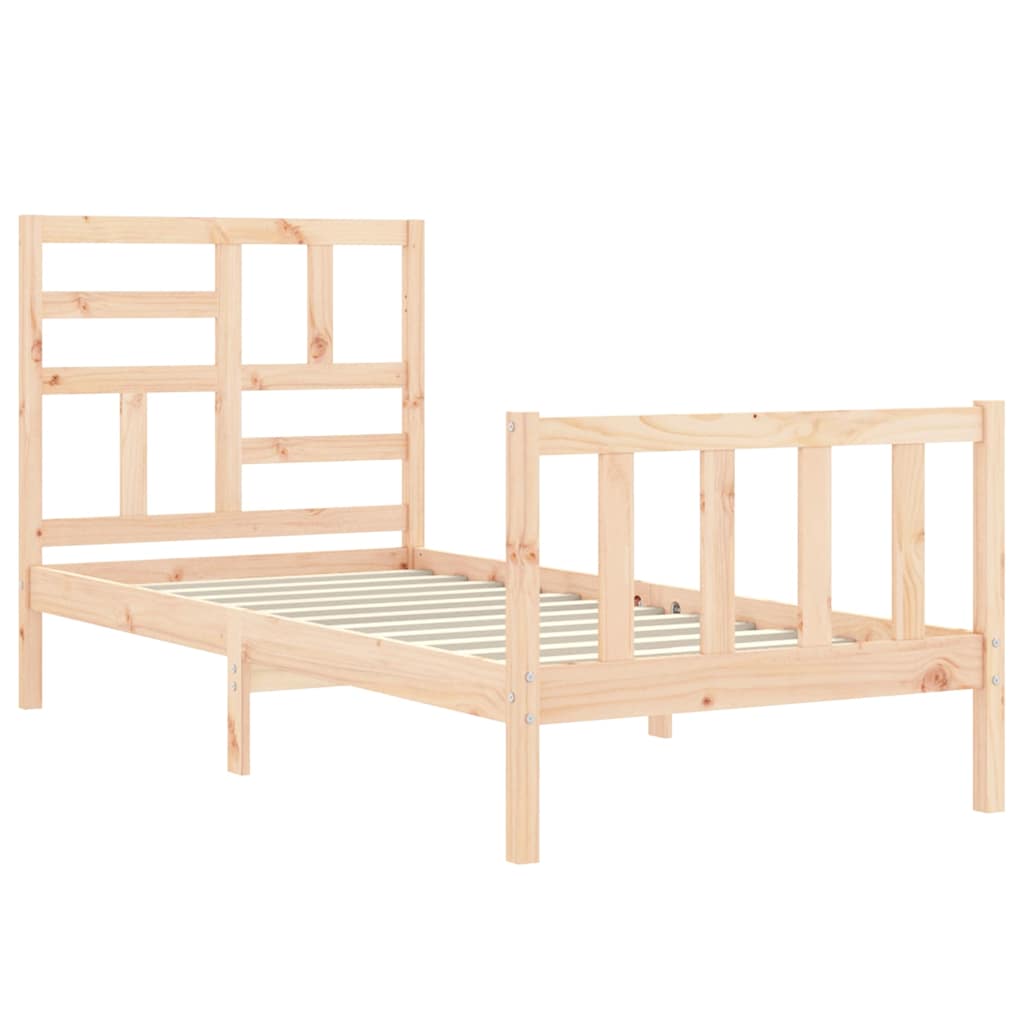 Bed Frame without Mattress 100x200 cm Solid Wood Pine