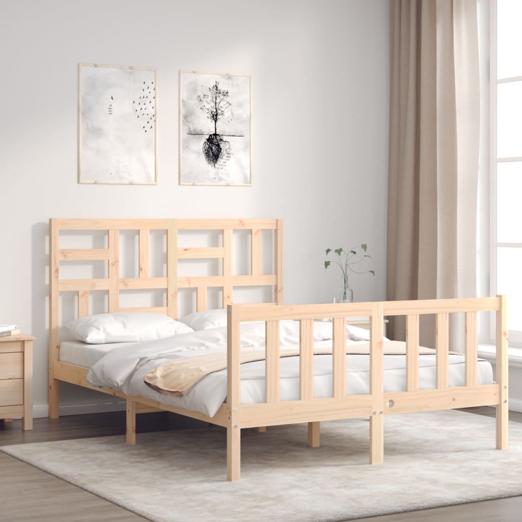 Bed Frame without Mattress 120x200 cm Solid Wood Pine