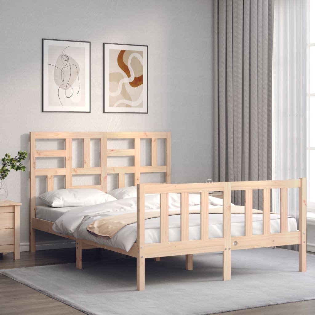 Bed Frame without Mattress 120x200 cm Solid Wood Pine