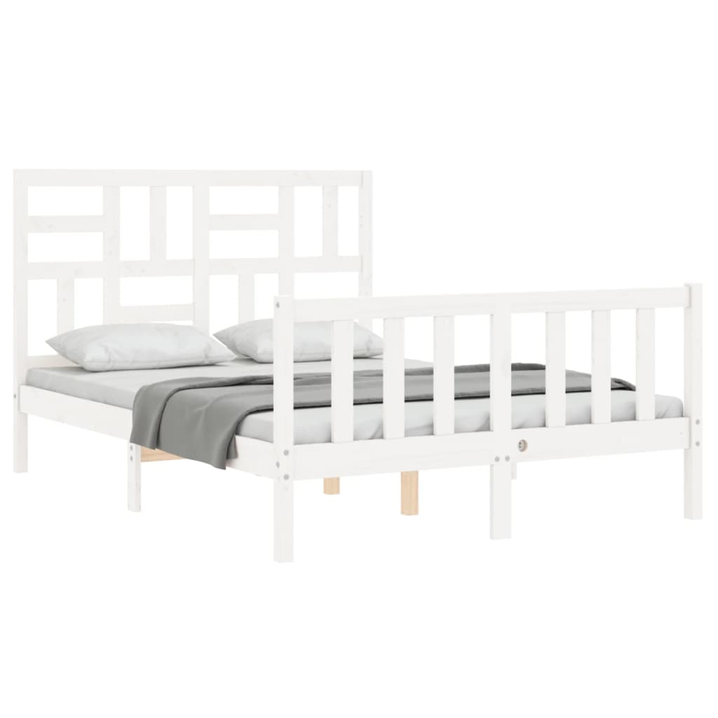 Bed Frame without Mattress White 140x200 cm Solid Wood Pine