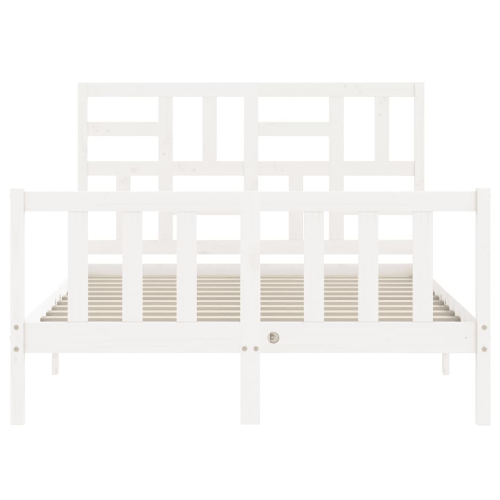 Bed Frame without Mattress White 140x200 cm Solid Wood Pine