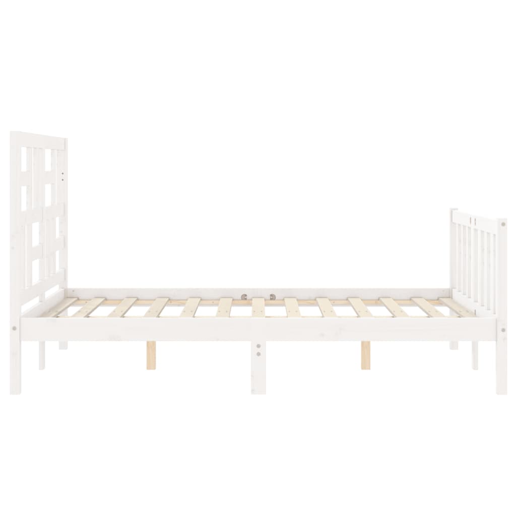 Bed Frame without Mattress White 140x200 cm Solid Wood Pine