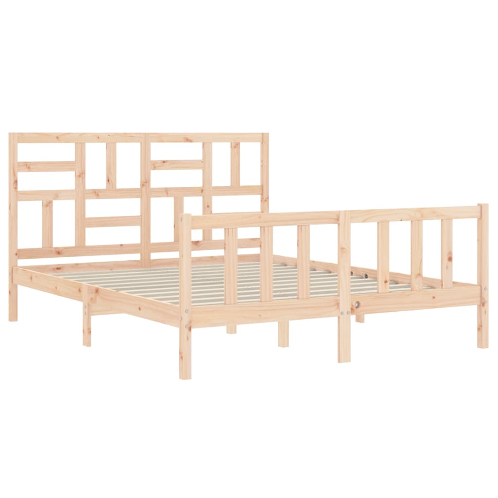 Bed Frame without Mattress King Size Solid Wood Pine