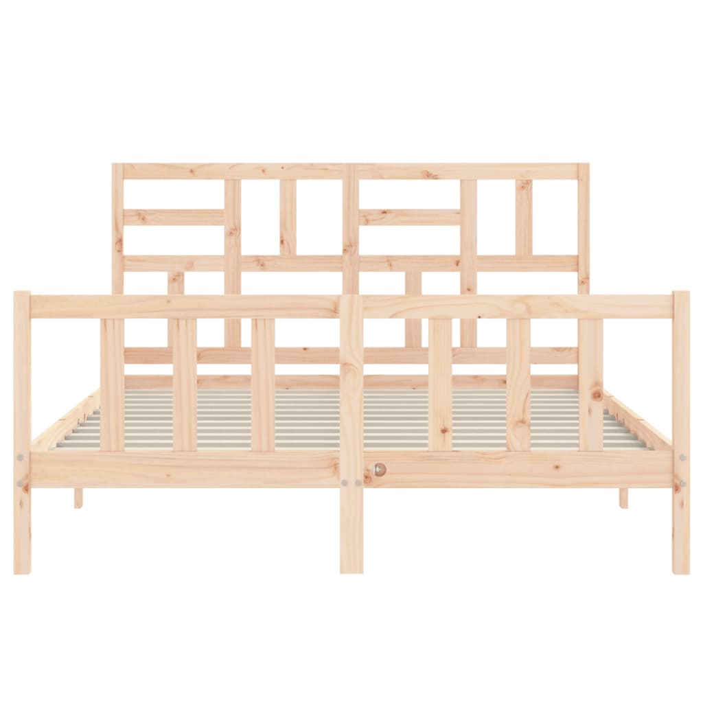 Bed Frame without Mattress King Size Solid Wood Pine