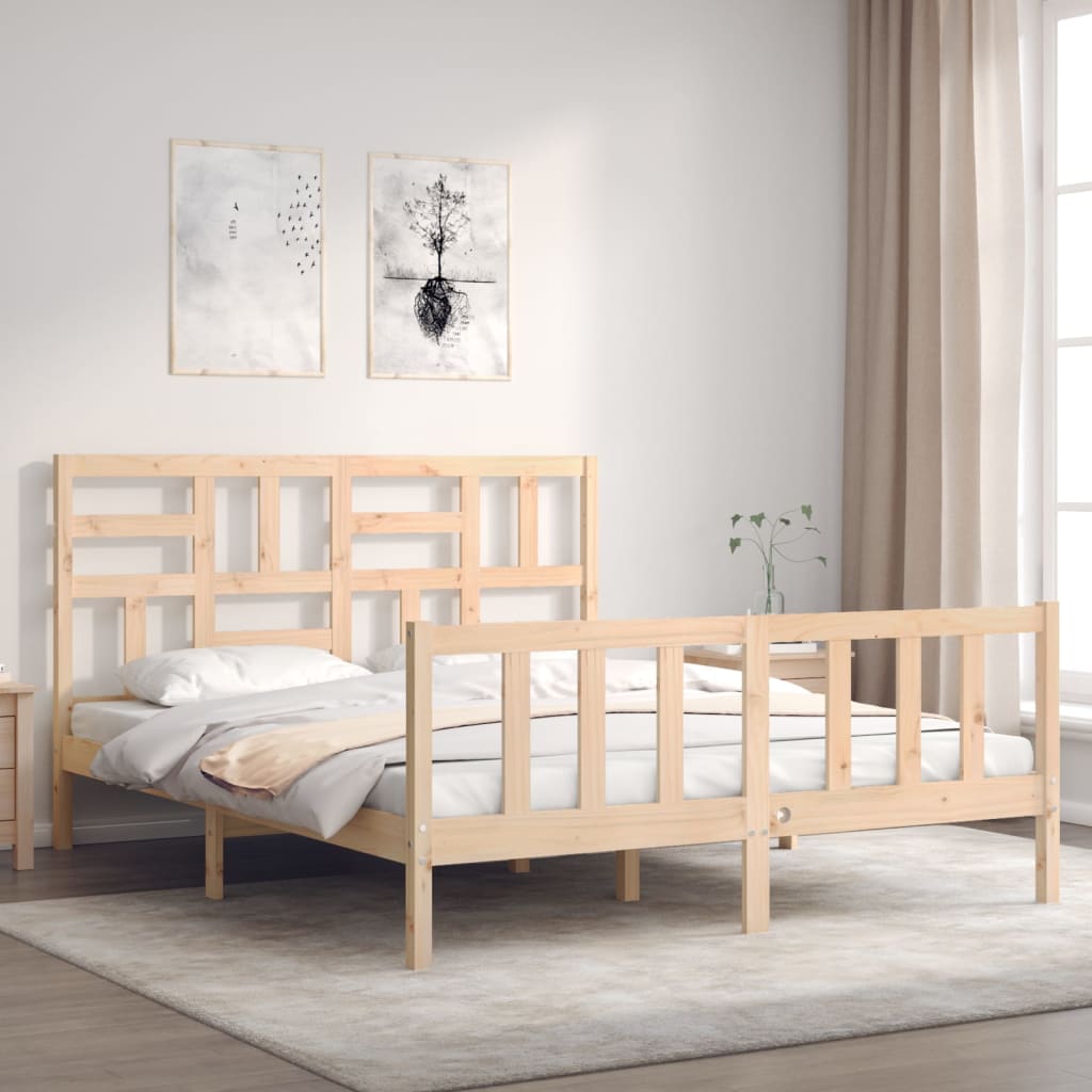 Bed Frame without Mattress 160x200 cm Solid Wood Pine