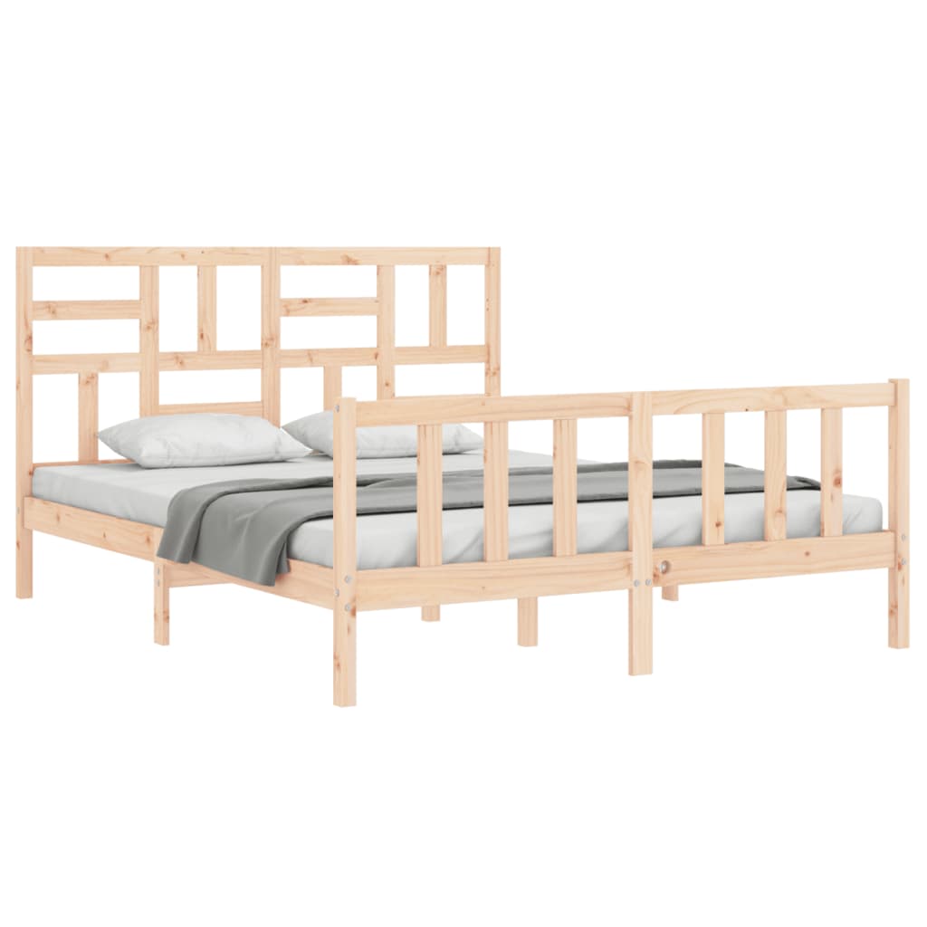 Bed Frame without Mattress 160x200 cm Solid Wood Pine