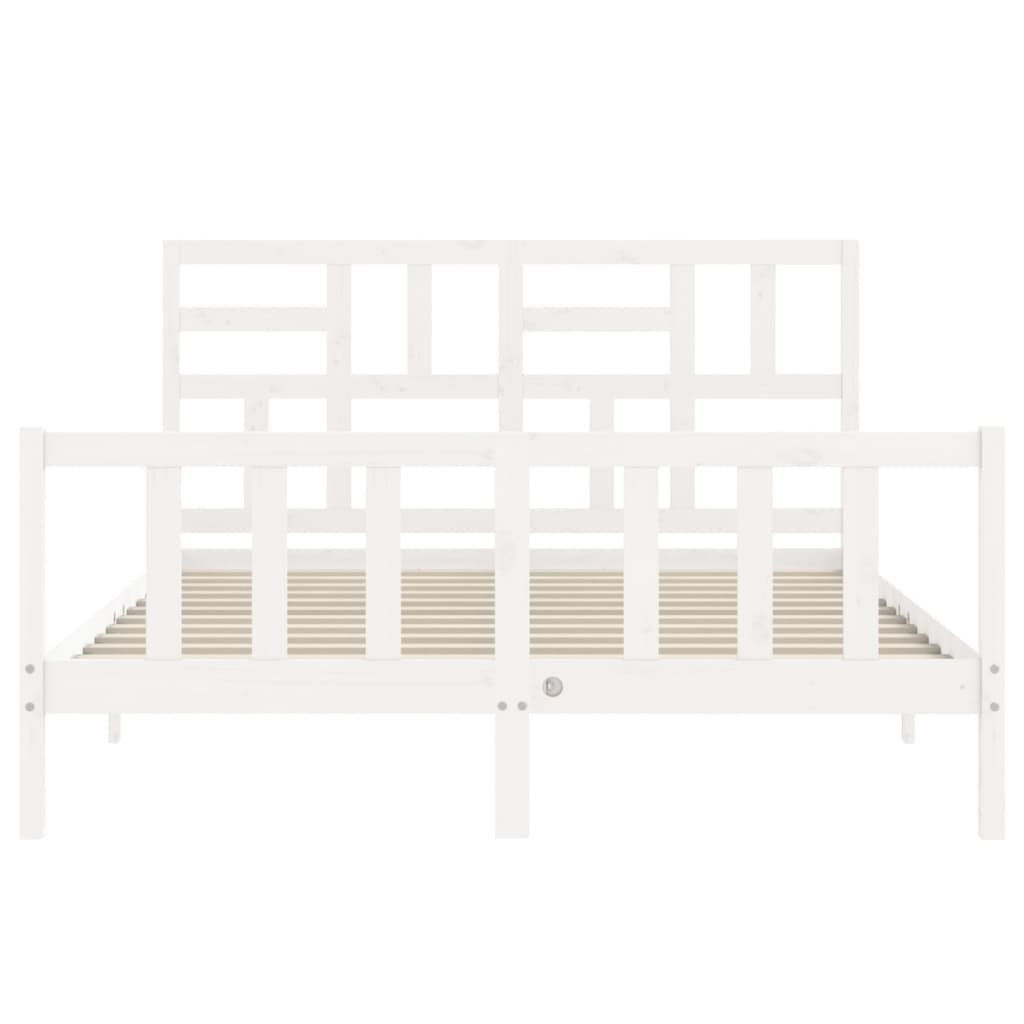 Bed Frame without Mattress White 160x200 cm Solid Wood Pine