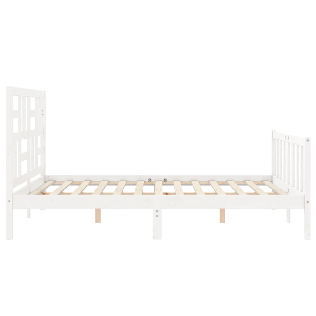 Bed Frame without Mattress White 160x200 cm Solid Wood Pine