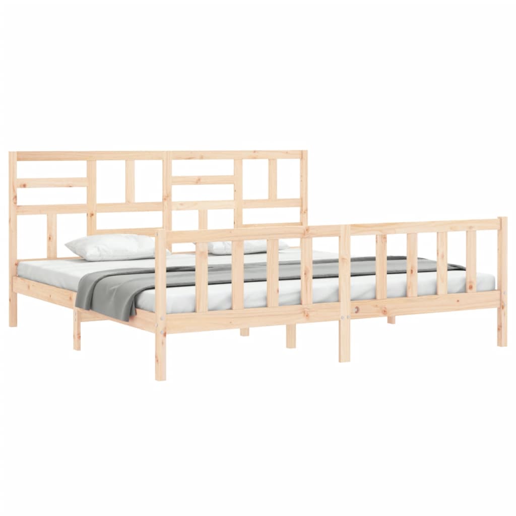 Bed Frame without Mattress Super King Size Solid Wood Pine