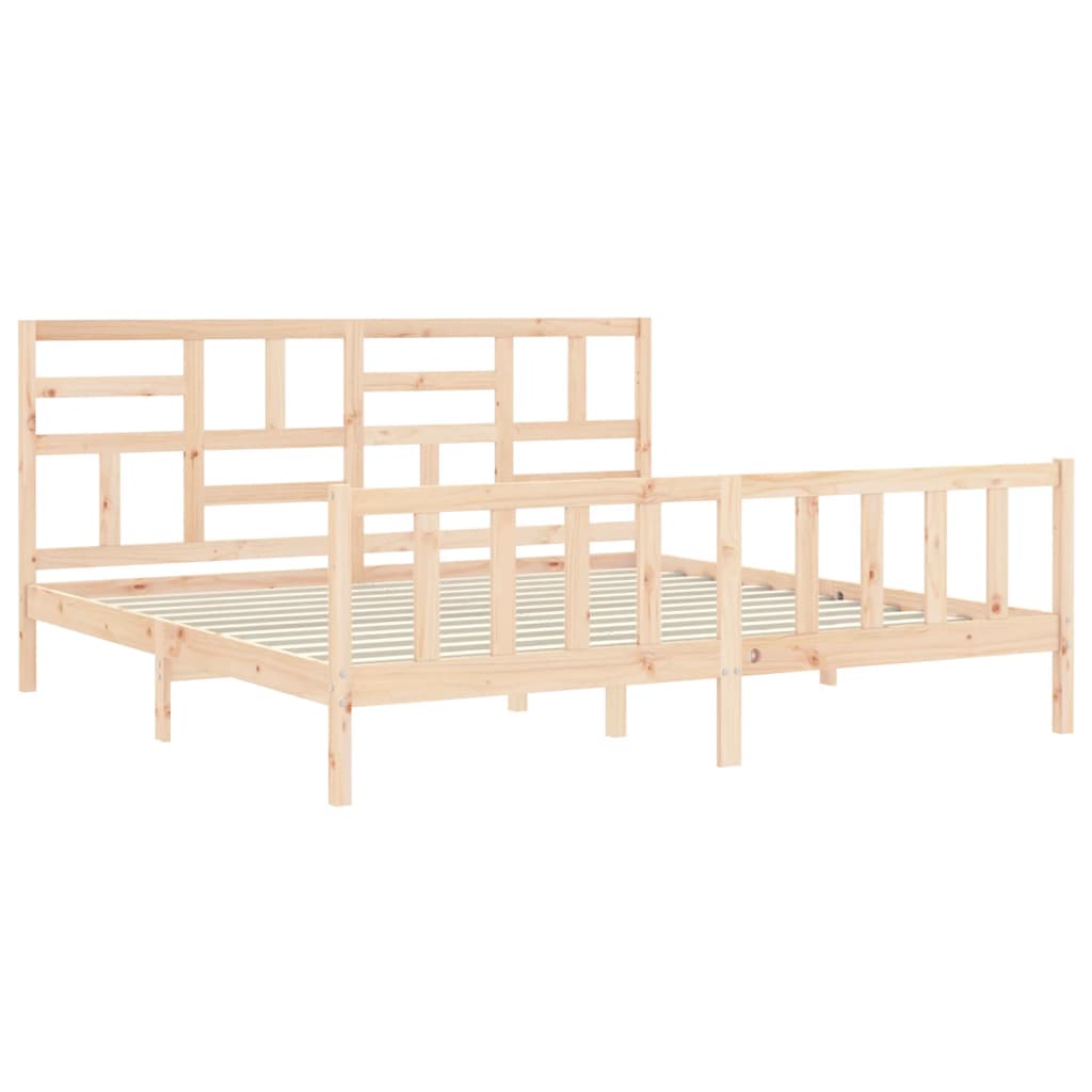 Bed Frame without Mattress Super King Size Solid Wood Pine