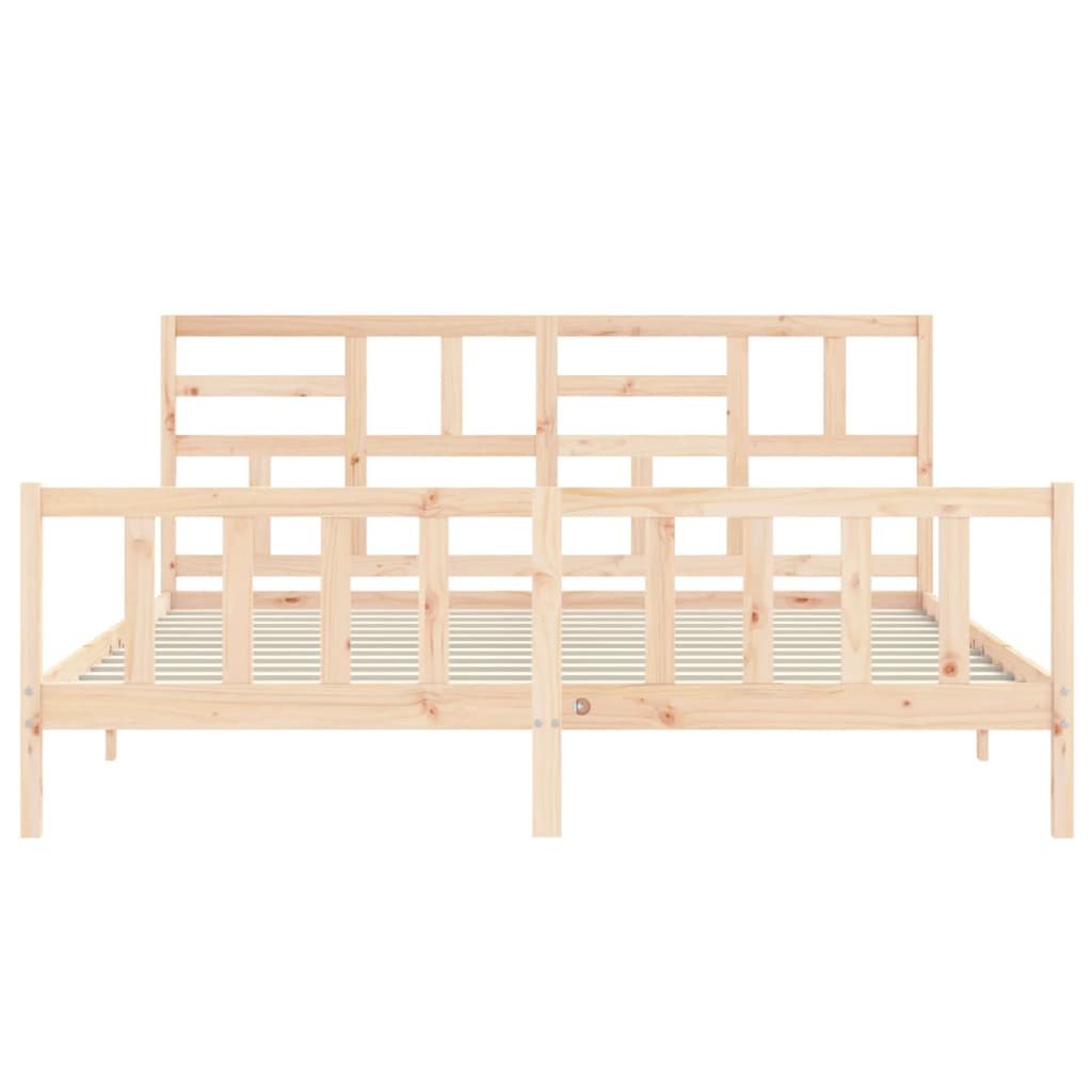 Bed Frame without Mattress Super King Size Solid Wood Pine