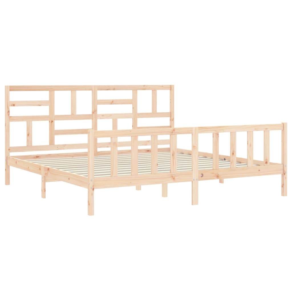 Bed Frame without Mattress 200x200 cm Solid Wood Pine