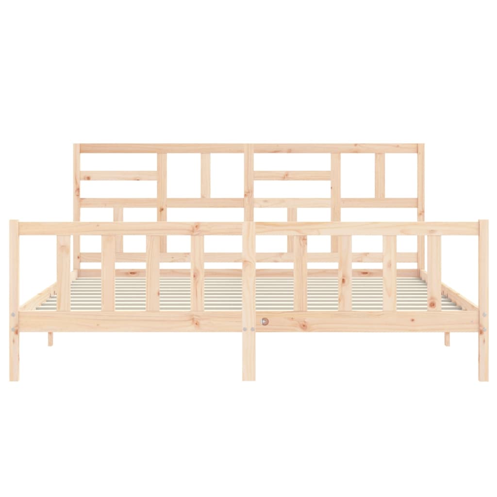 Bed Frame without Mattress 200x200 cm Solid Wood Pine