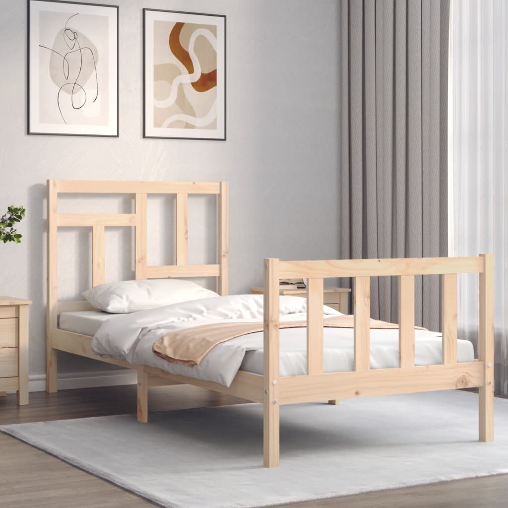 Bed Frame without Mattress Single Solid Wood Pine