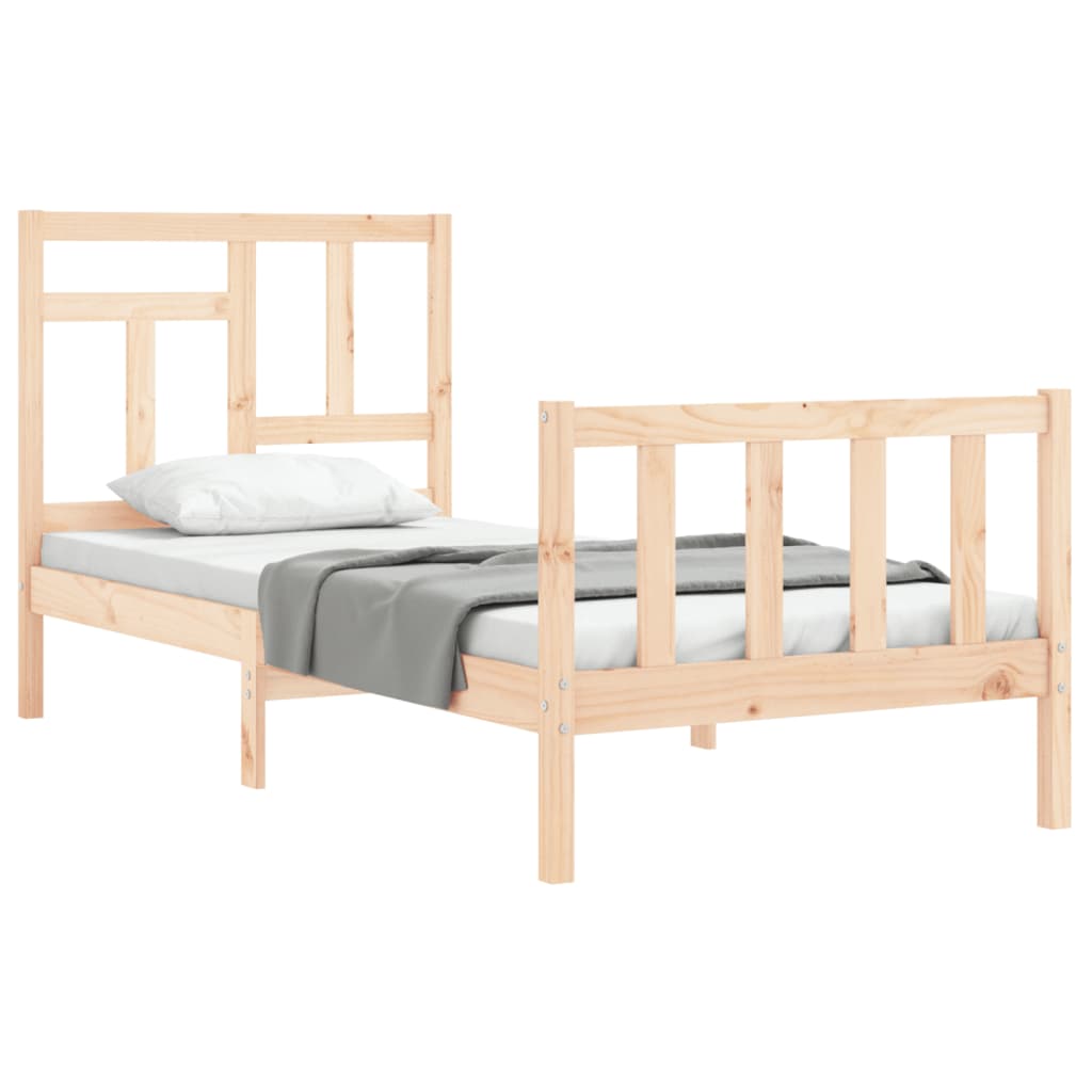 Bed Frame without Mattress Single Solid Wood Pine