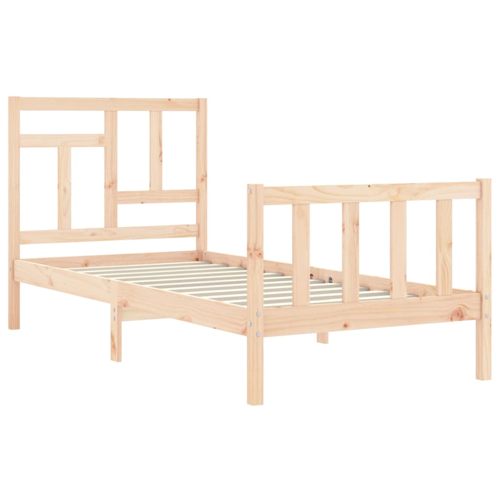 Bed Frame without Mattress Single Solid Wood Pine