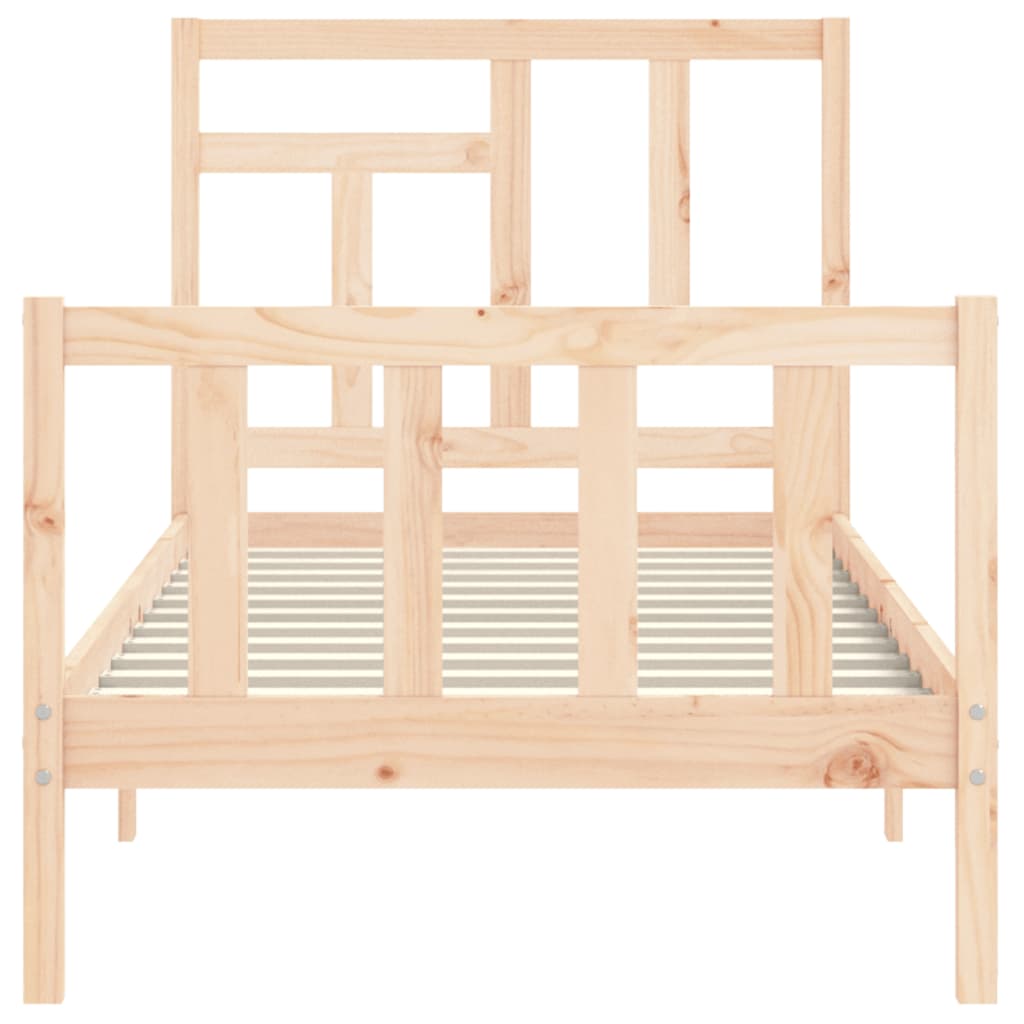 Bed Frame without Mattress Single Solid Wood Pine