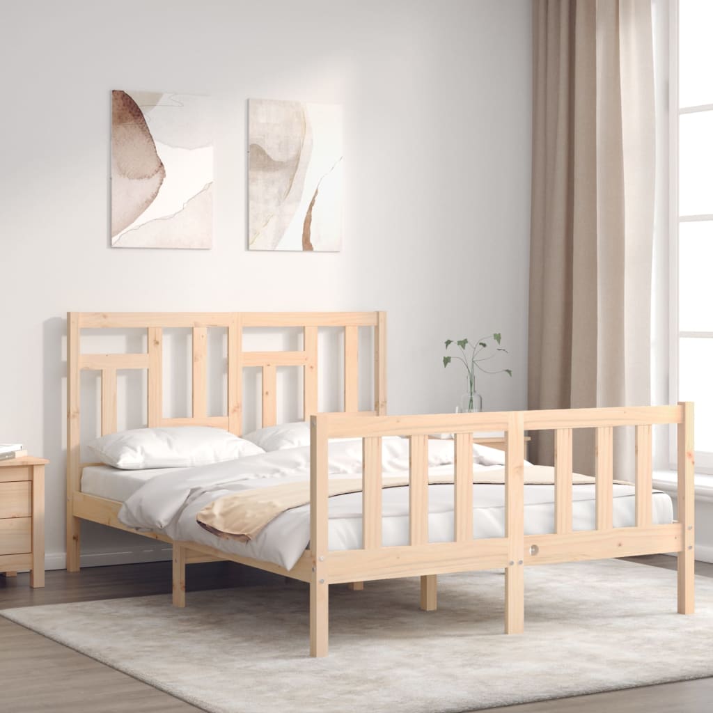Bed Frame without Mattress Small Double Solid Wood Pine
