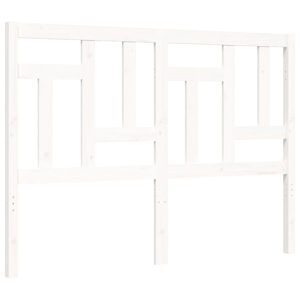 Bed Frame without Mattress White Small Double Solid Wood Pine