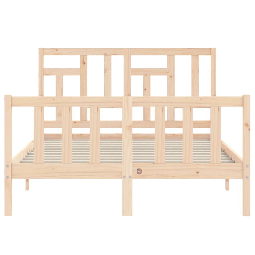 Bed Frame without Mattress Double Solid Wood Pine