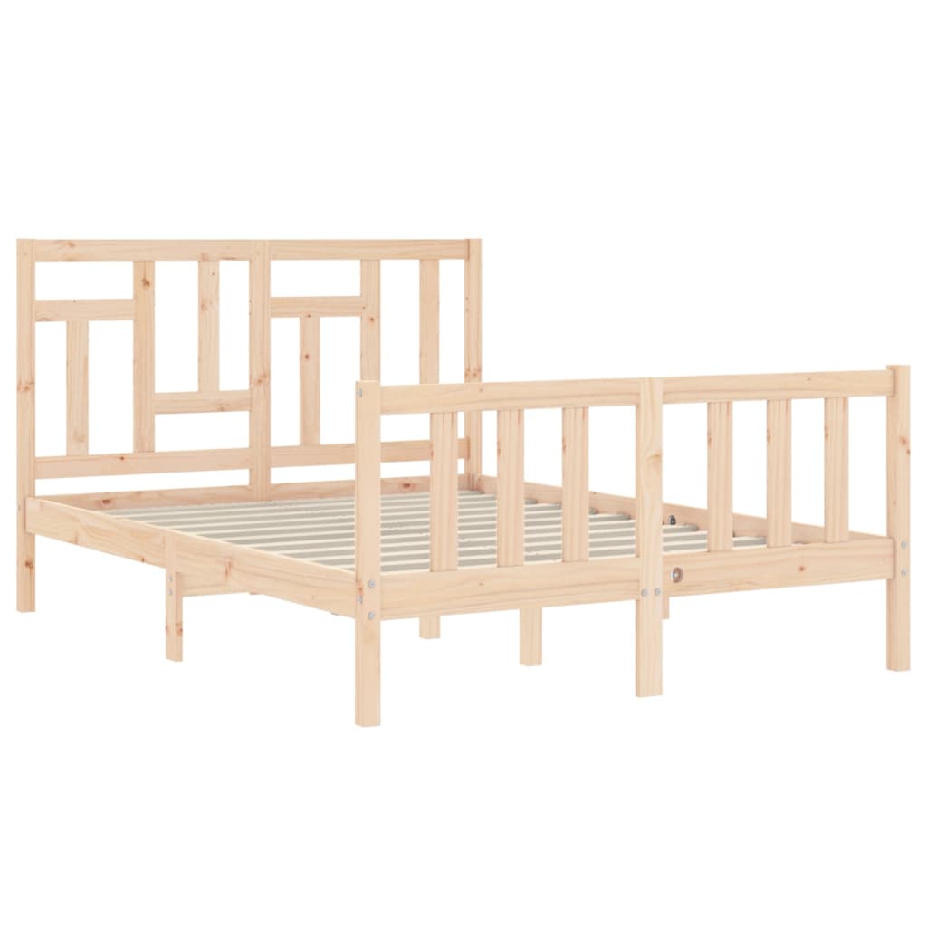 Bed Frame without Mattress 140x190 cm Solid Wood Pine