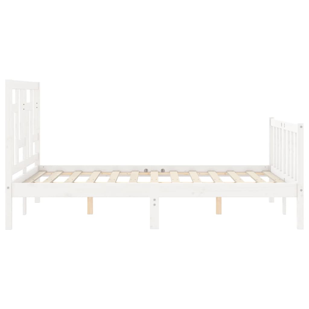 Bed Frame without Mattress White 140x190 cm Solid Wood Pine