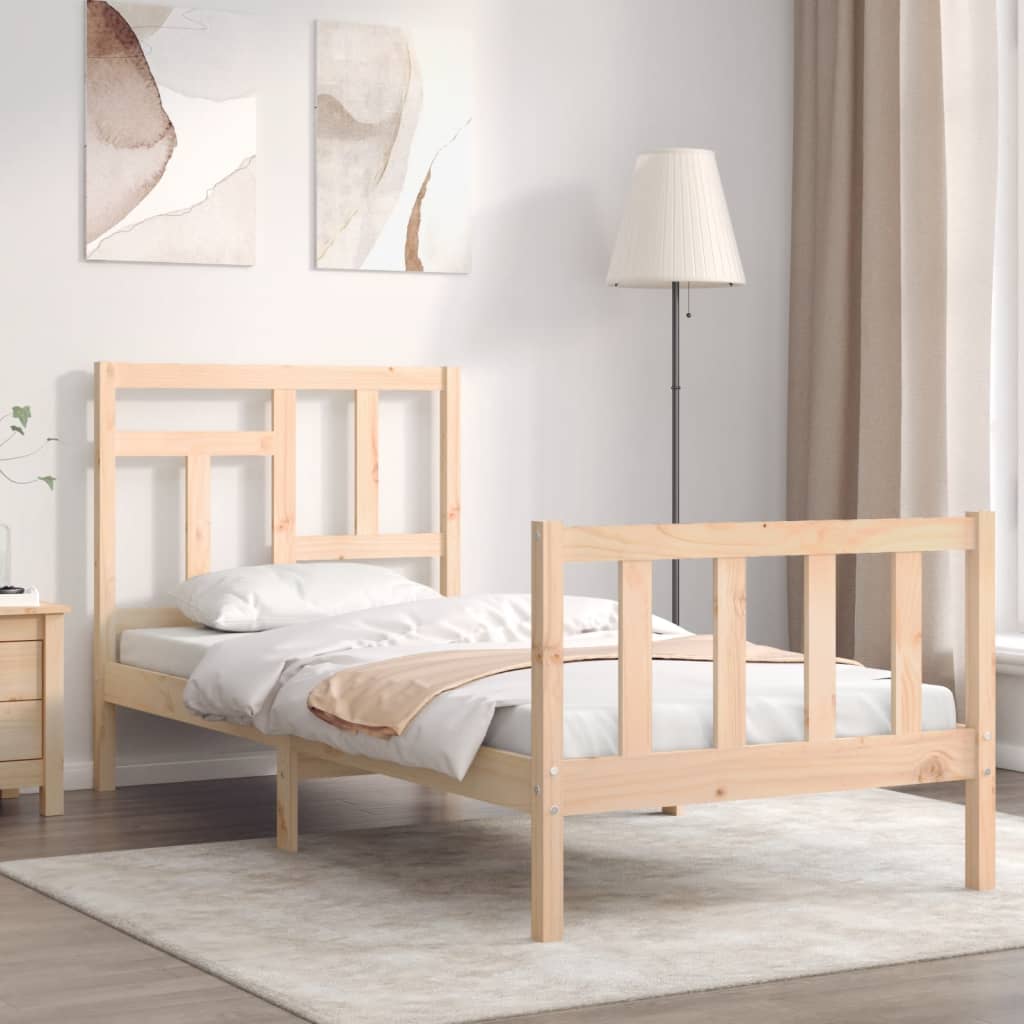 Bed Frame without Mattress 90x200 cm Solid Wood Pine