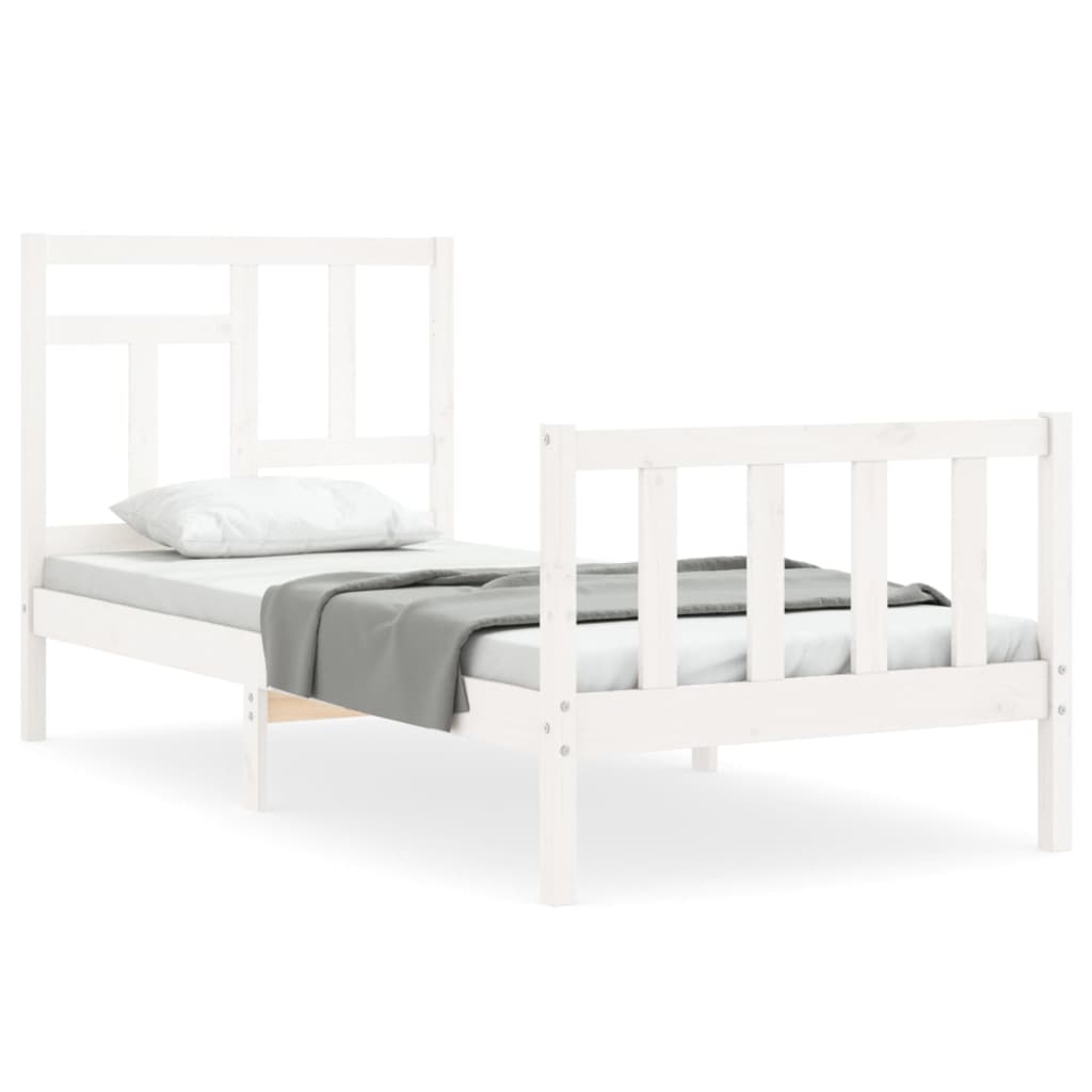 Bed Frame without Mattress White 90x200 cm Solid Wood Pine