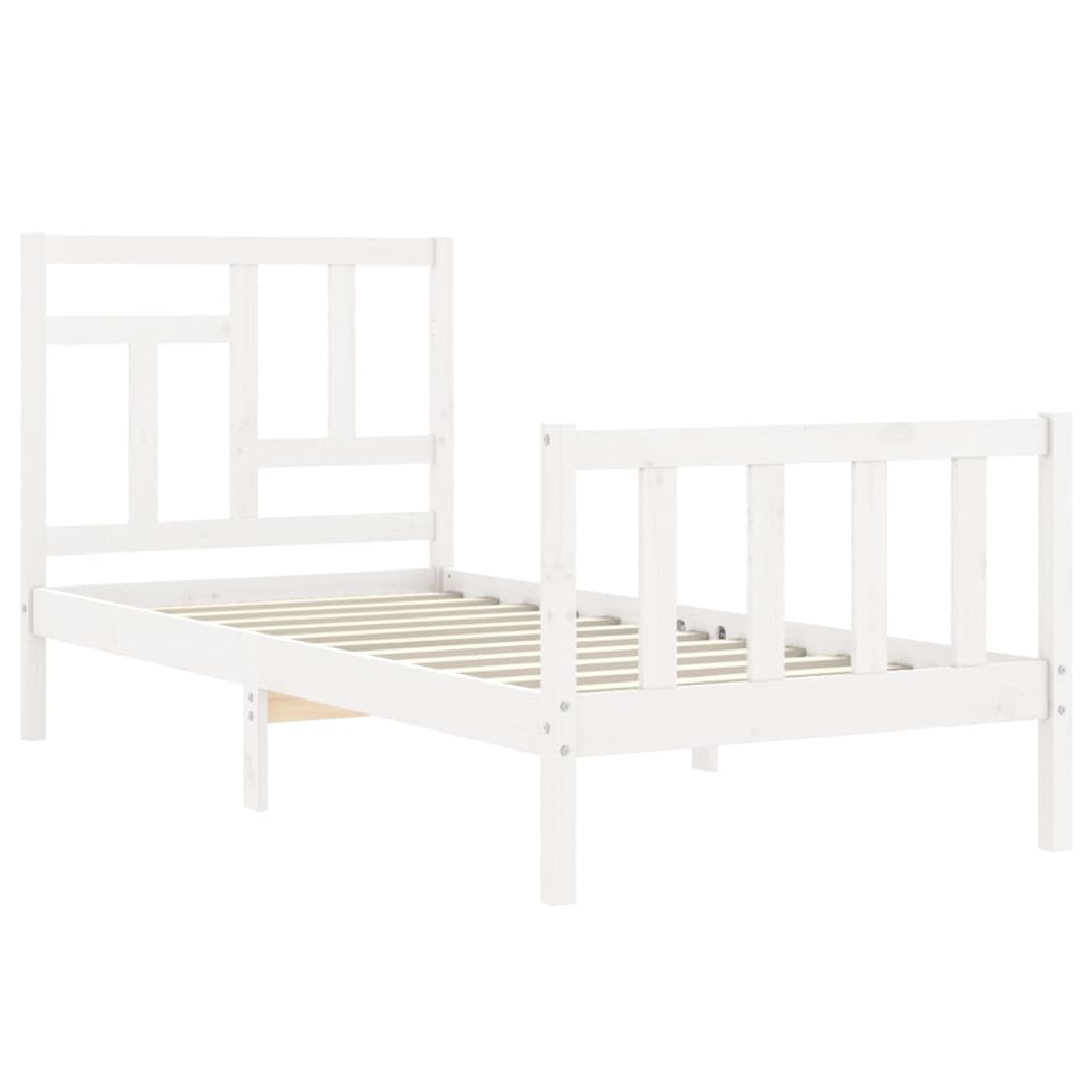 Bed Frame without Mattress White 90x200 cm Solid Wood Pine