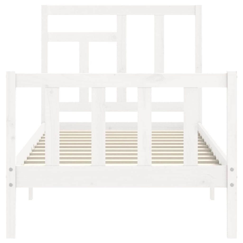 Bed Frame without Mattress White 90x200 cm Solid Wood Pine