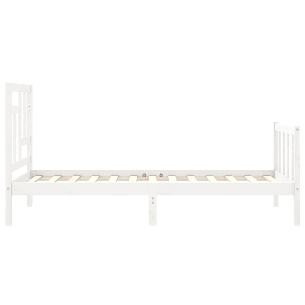 Bed Frame without Mattress White 90x200 cm Solid Wood Pine