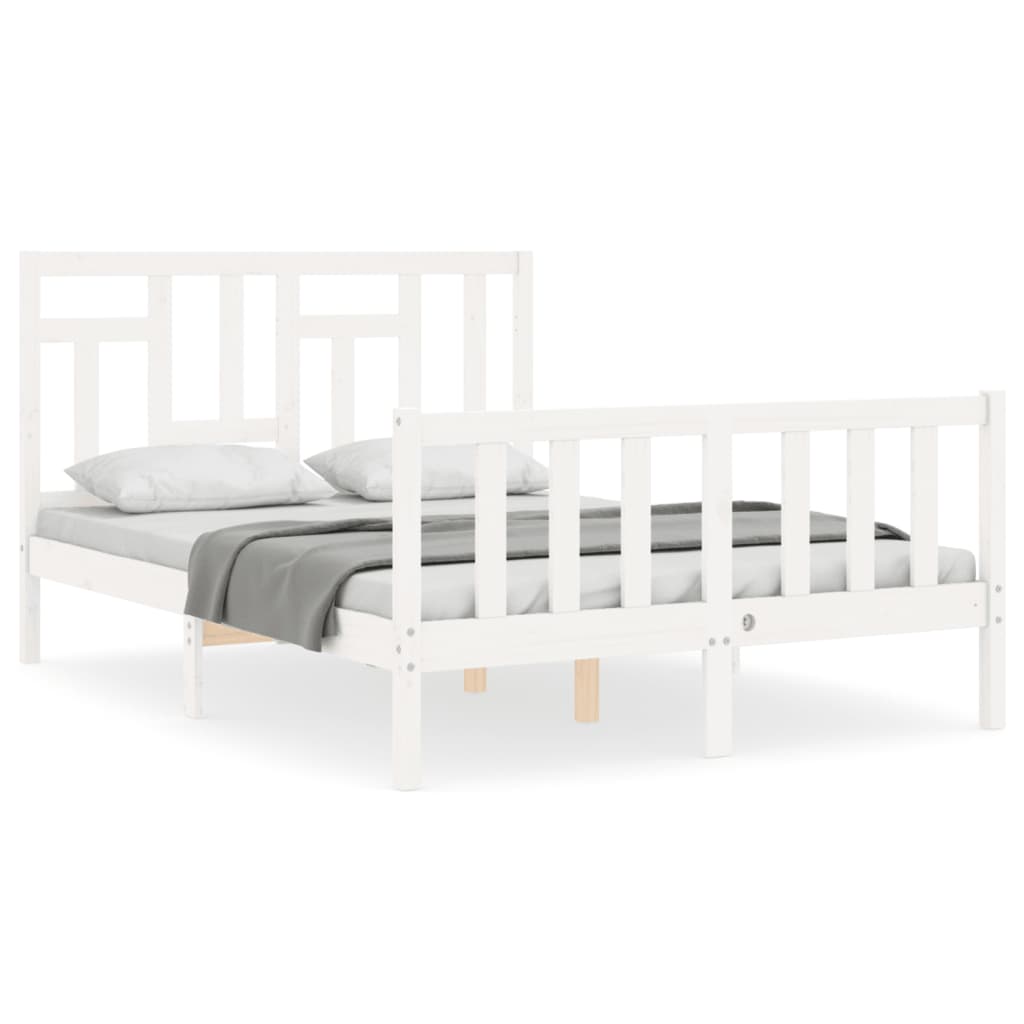 Bed Frame without Mattress White 120x200 cm Solid Wood Pine