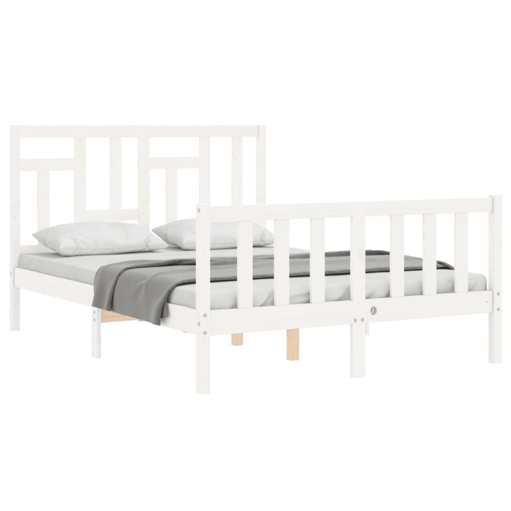 Bed Frame without Mattress White 120x200 cm Solid Wood Pine