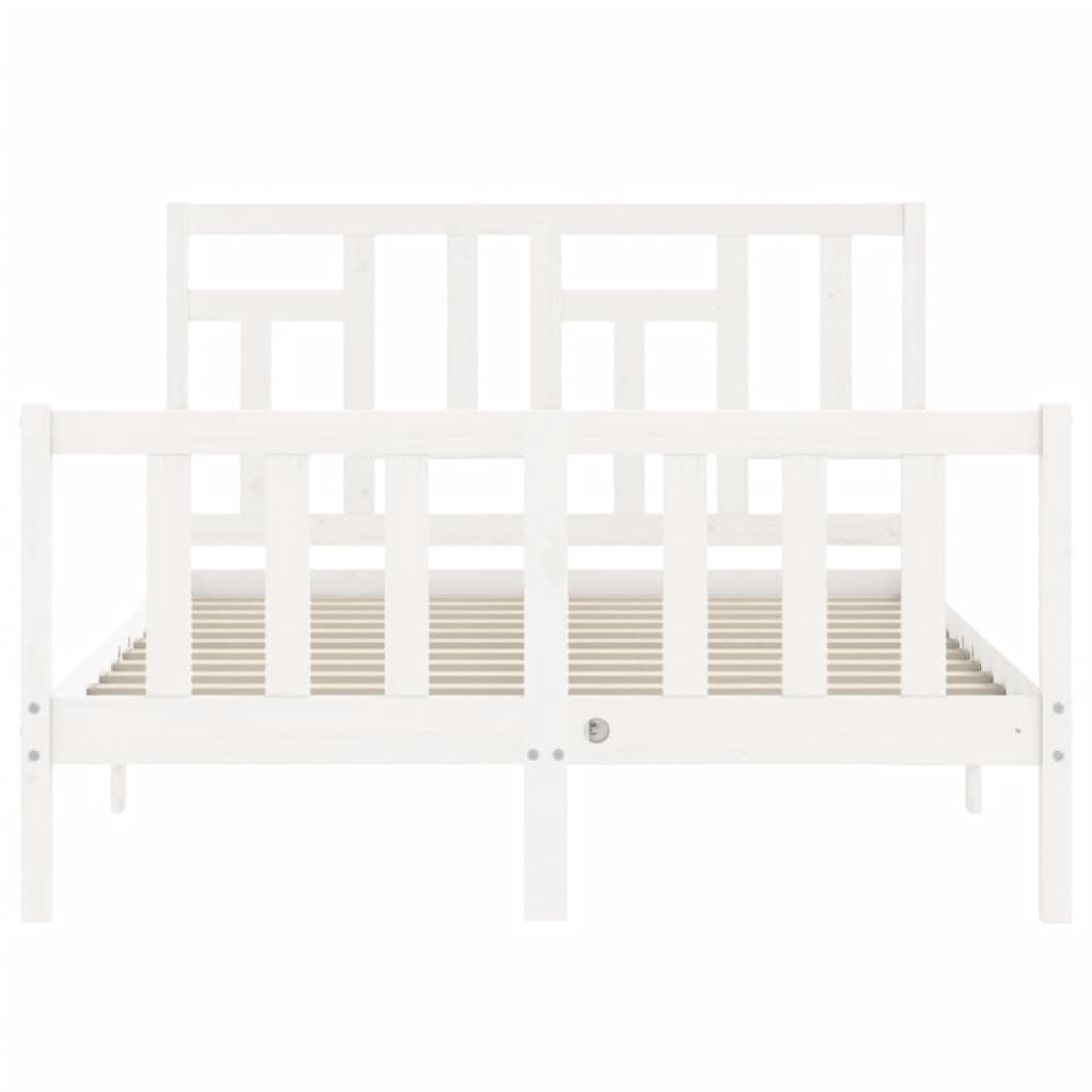 Bed Frame without Mattress White 120x200 cm Solid Wood Pine