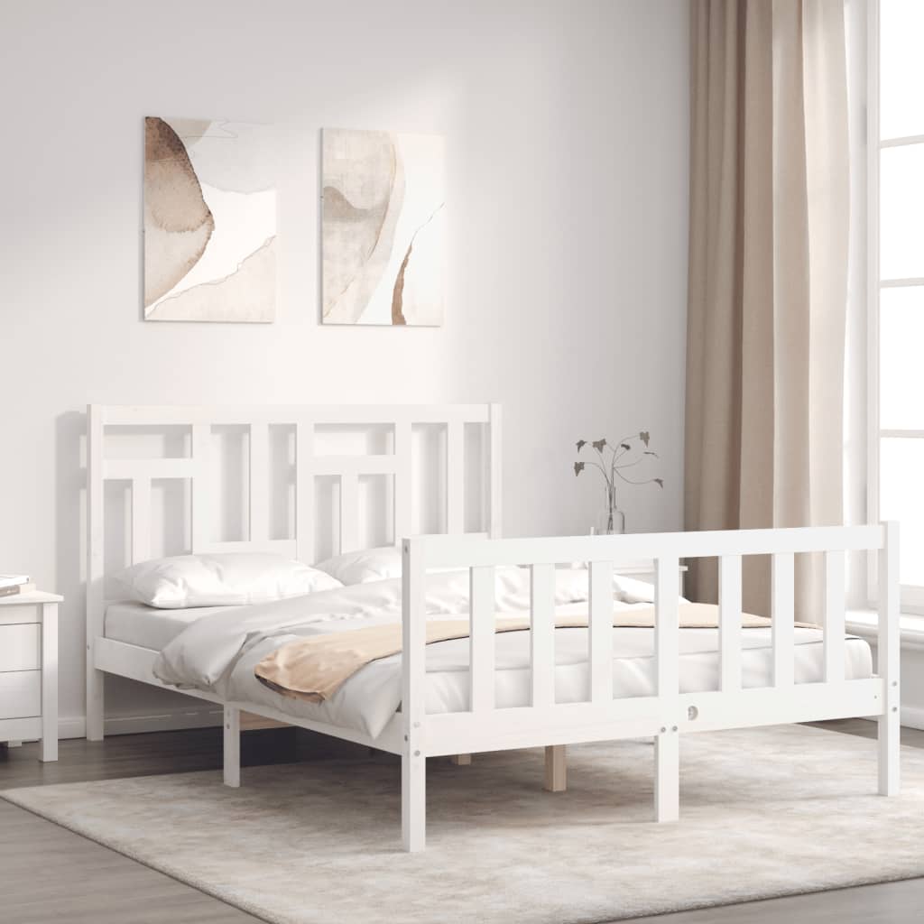 Bed Frame without Mattress White 120x200 cm Solid Wood Pine