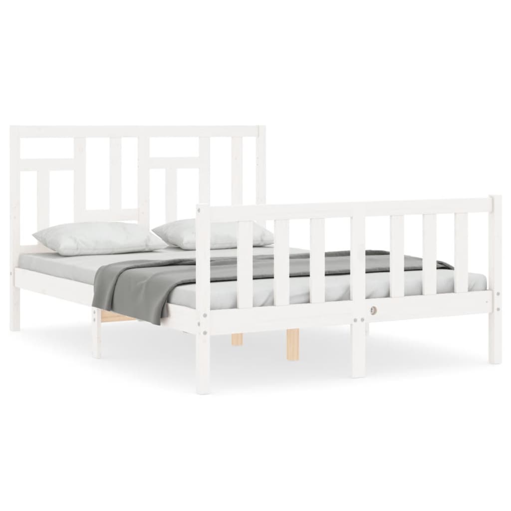 Bed Frame without Mattress White 140x200 cm Solid Wood Pine
