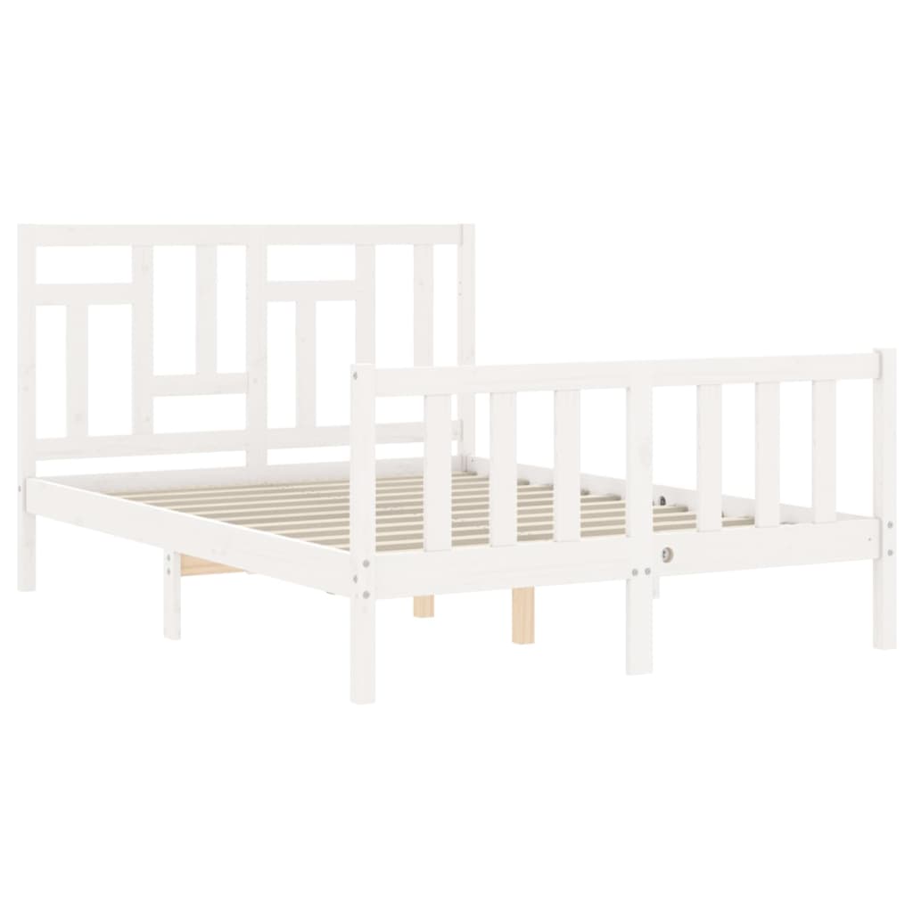 Bed Frame without Mattress White 140x200 cm Solid Wood Pine