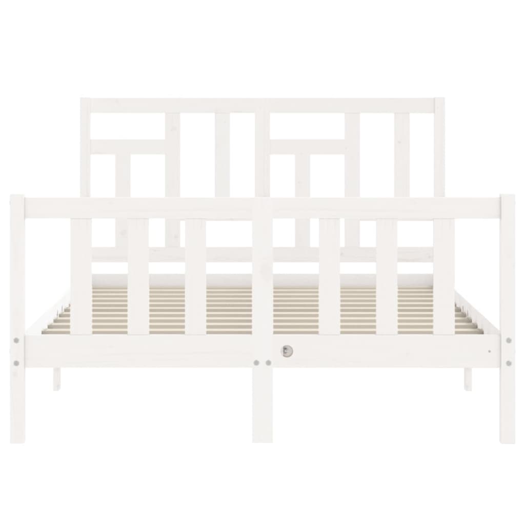 Bed Frame without Mattress White 140x200 cm Solid Wood Pine
