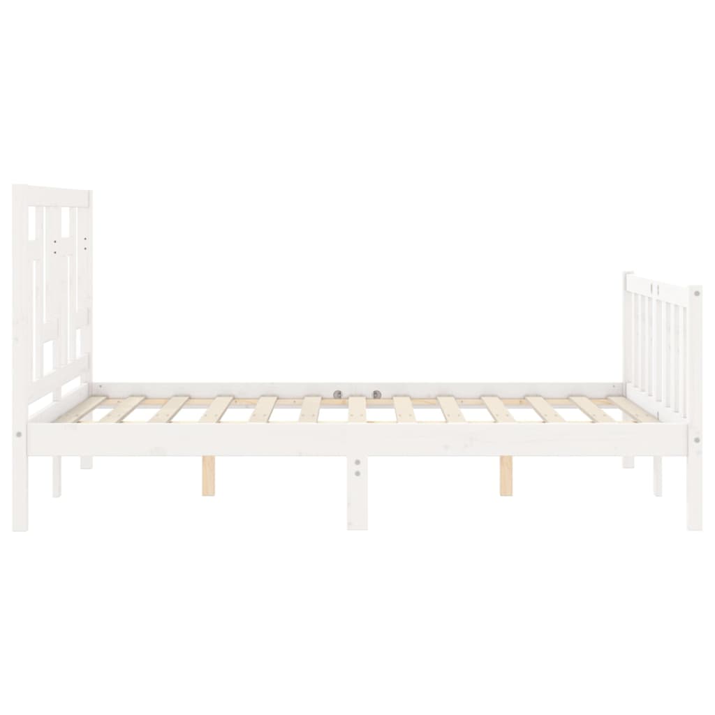 Bed Frame without Mattress White 140x200 cm Solid Wood Pine