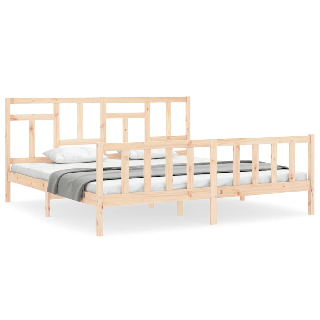 Bed Frame without Mattress 200x200 cm Solid Wood Pine