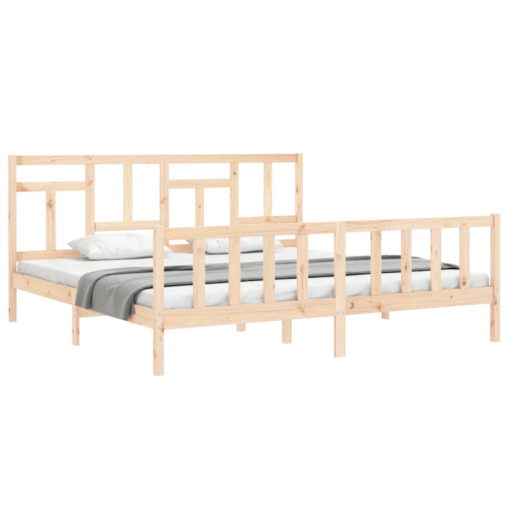 Bed Frame without Mattress 200x200 cm Solid Wood Pine