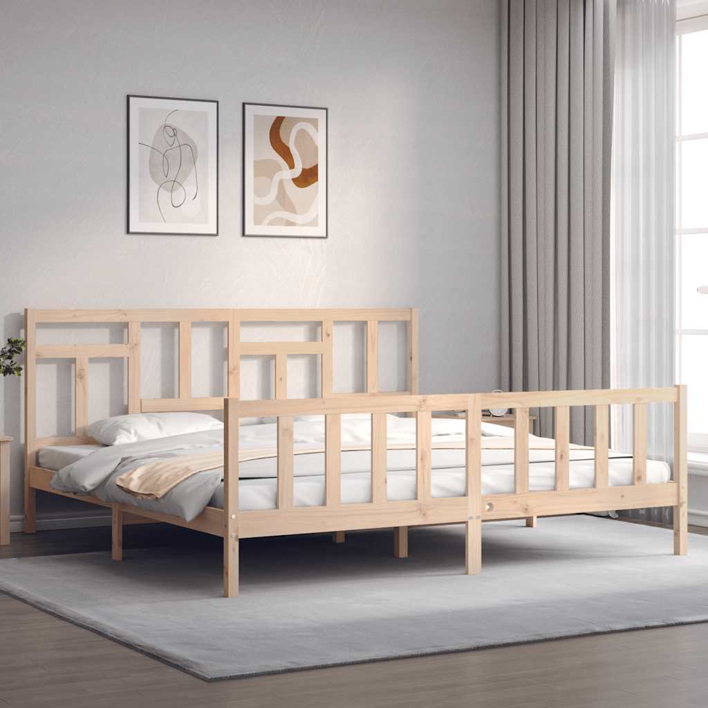 Bed Frame without Mattress 200x200 cm Solid Wood Pine