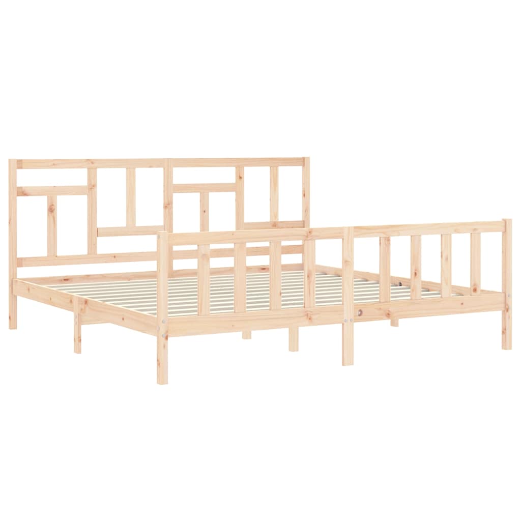 Bed Frame without Mattress 200x200 cm Solid Wood Pine