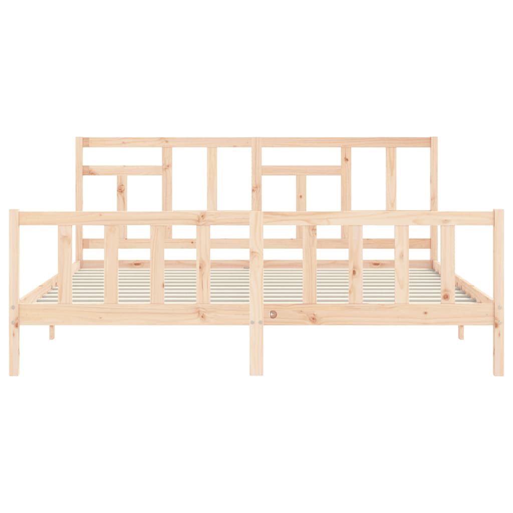 Bed Frame without Mattress 200x200 cm Solid Wood Pine