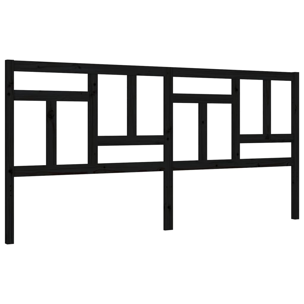 Bed Frame without Mattress Black 200x200 cm Solid Wood Pine